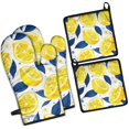 thumbnail image 1 of Blue Lemon Kitchen Oven Mitt and Pot Holder Sets 4 Pcs for Baking, Cooking and Grilling, Heat Resistant Up To 392 °F, 1 of 7