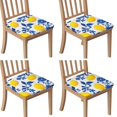thumbnail image 1 of Blue Lemon Seat Covers for Dining Room Chairs Set Of 4,Stretch Printed Washable Chair Seat Cover with Elastic Ties and Button,Removable Waterproof Couch Cushion Covers, 1 of 6