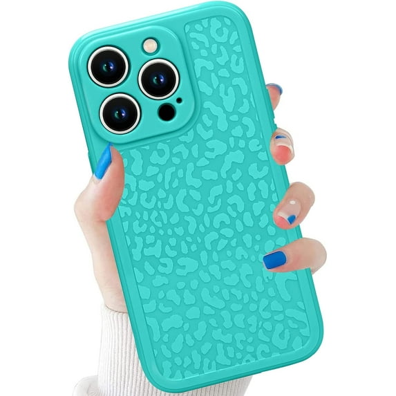 Blue Leopard Designed for iPhone 14 Pro Max Case, Cute Cheetah Print Pattern Rugged TPU Phone Case for Girls Women Men, Leopard iPhone 14 Pro Max 6.7 Inch