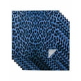 thumbnail image 1 of Blue Leopard Print Cloth Napkins Set of 6 Reusable Dinner Napkins, Vintage Abstract Animal Patterned Art Cocktail Napkin Washable Table Napkins for Wedding/Holiday Party/Baby Shower 20"x20", 1 of 7