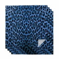 thumbnail image 1 of Blue Leopard Print Cloth Napkins, Vintage Abstract Animal Patterned Art Washable and Reusable Dinner Napkins Set of 4, Table Napkin for Kitchen Party Birthday Wedding Hotel Housewarming 20"x20", 1 of 8