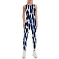 thumbnail image 1 of Blue Leopard Print Cream Background Women's One Piece Yoga Jumpsuits Leggings Playsuit Gym Suit Fitness Running Athletic Clothes Gym Wear Set, 1 of 6