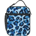 thumbnail image 1 of Blue Leopard Print Lunch Box - Insulated Lunch Bags for MenWomenWomenMen Detachable Handle Lunchbox Meal Tote Bag, 1 of 7