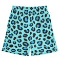 thumbnail image 1 of Blue Leopard Print Pattern Athletic Shorts Breathable with Comfort Fit Drawstring Casual Sweatshorts Medium, 1 of 9