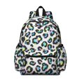 thumbnail image 1 of Blue Leopard Print Pattern Backpack for School, Cute School Bag with Adjustable Shoulder Straps and Padded Back, 13.4"x11"x4.7", 1 of 5