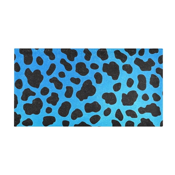 Blue Leopard Print Pattern Bath Mat 39x20 Inch Soft Absorbent Non-Slip Plush Bathroom Rug for Floor