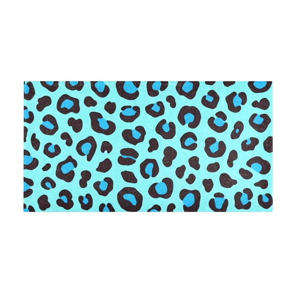 Blue Leopard Print Pattern Bath Mat 39x20 Inch Soft Absorbent Non-Slip Plush Bathroom Rug for Floor