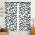 Blue Leopard Print Pattern Sheer Curtains, Sheer Curtain Panels with ...