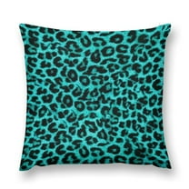 Blue Leopard Print Pillow Covers, Square Soft Decorative Throw Pillowcases Short Plush Cushion Case Suitable for Sofa Bedroom Living Room Office Car Home Decor 16 "×16 "