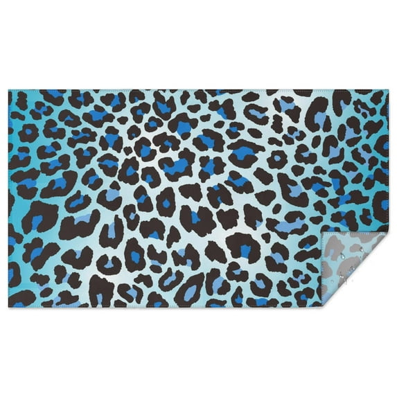 Blue Leopard Print Rectangle Tablecloth 60"x102",Waterproof Polyester Rectangle Table Cloth, Wipeable Spillproof Polyester Tablecloth for Dining, Camping, Indoor and Outdoor