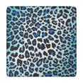 thumbnail image 1 of Blue Leopard Print Square Fitted Tablecloth with Elastic Edge,Square Table Cover,Washable Elastic Table Cover for Home Kitchen Party Decor 34"x34", 1 of 6