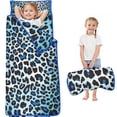 thumbnail image 1 of Blue Leopard Print Toddler Nap Mats for Kids Preschool,Sleeping Mat Bag or Kids,Toddler Sleeping Bag,Toddler Nap Mat or Daycare, 1 of 6