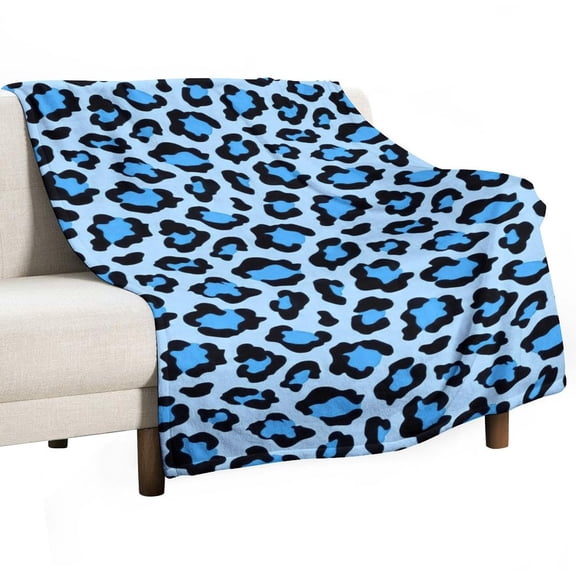 Blue Leopard Throw Blanket for Women, Men - Super Soft Plush Blanket Throw Fleece Blanket Animal Blanket