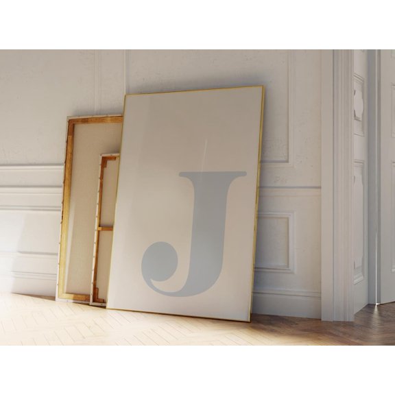 Blue Letter J Print Minimalist Alphabet, Unframed Paper Print