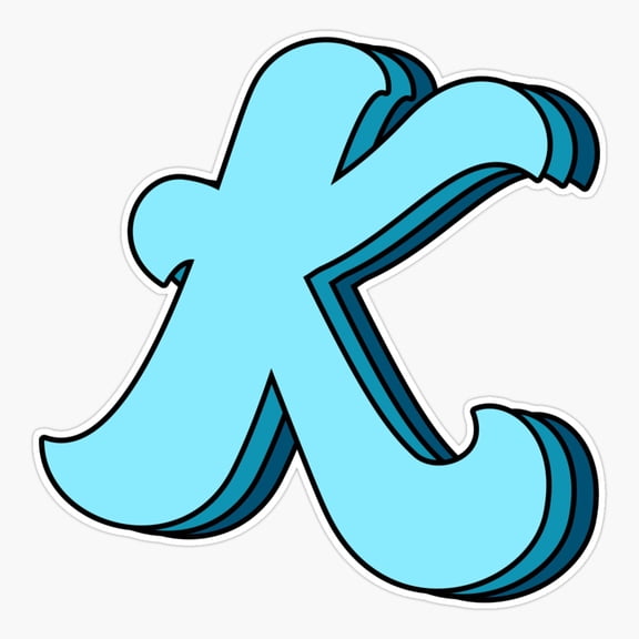 Blue Letter K Monogram Vinyl Decal Sticker