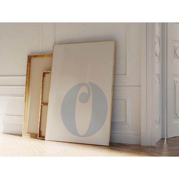 Blue Letter O Alphabet Initial Wall Art, Unframed Paper Print Size 8x12