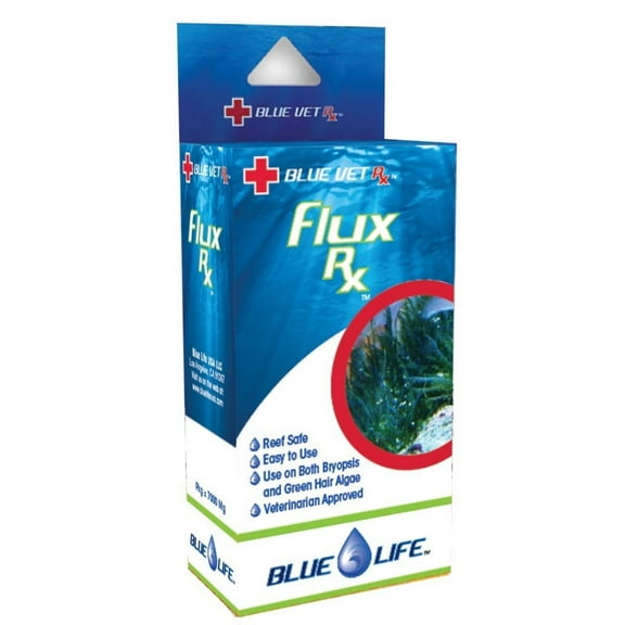 Blue Life Flux Rx Treats Bryopsis and Green Hair Algae in Aquariums [Aquarium Algaecides, Aquarium Supplies] 6000 mg (3 x 2000 mg)
