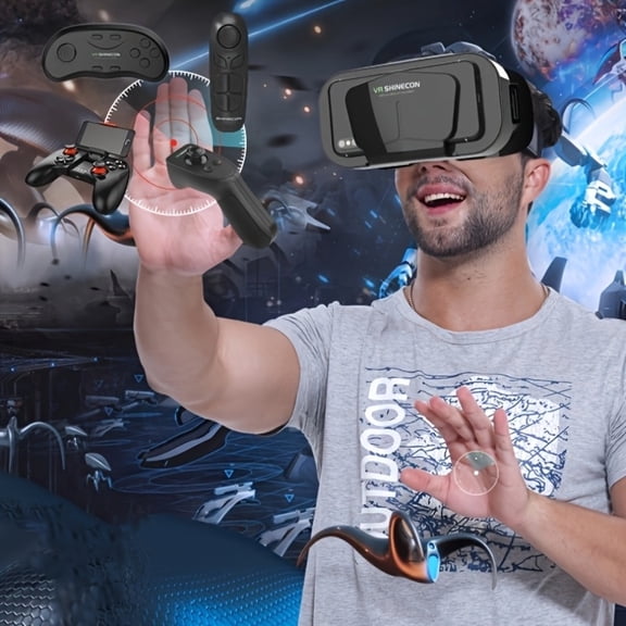 Blue Light Blocking 3D VR Glasses, Fit 4.7-7 Inch Phones, Immersive Realistic Experience, Perfect Holiday Birthday Gift