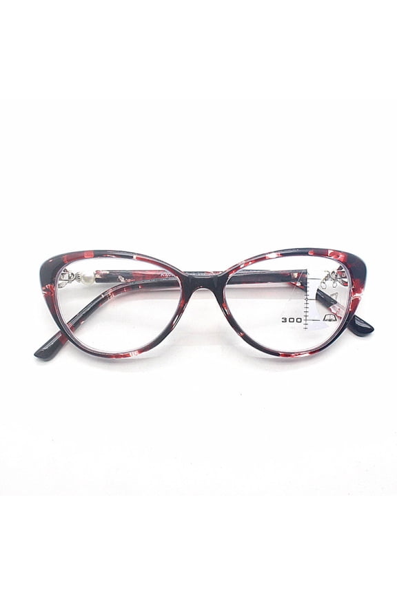 Blue Light Blocking Cat Eye Retro Progressive Multi-focus Reading Glasses 2.50 for Women, Red Tortoiseshell Readers +2.50 Strength