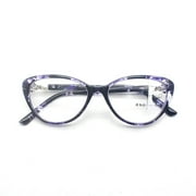 Blue Light Blocking Cat Eye Retro Progressive Multi-focus Reading Glasses 3.50 for Women, Purple Tortoiseshell Readers +3.50 Strength