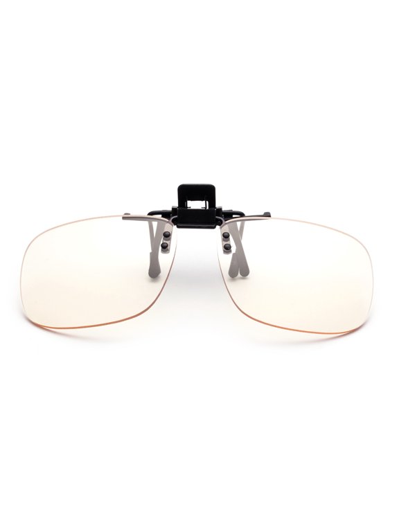 Blue Light Blocking Clip-on/Flip-up Computer Glasses Video Gaming Glasses Rimless Prevents Eye Strain and Fatigue From Computer,Tablet, Phone Screens | Easy Fits on Rx Frames