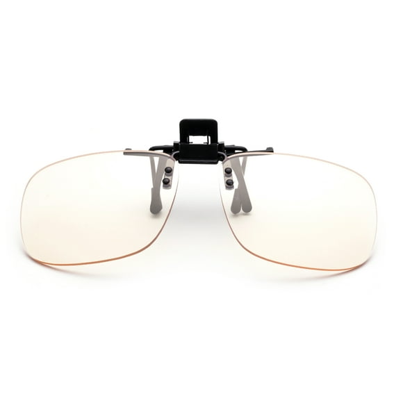 Blue Light Blocking Clip-on/Flip-up Computer Glasses Video Gaming Glasses Rimless Prevents Eye Strain and Fatigue From Computer,Tablet, Phone Screens | Easy Fits on Rx Frames