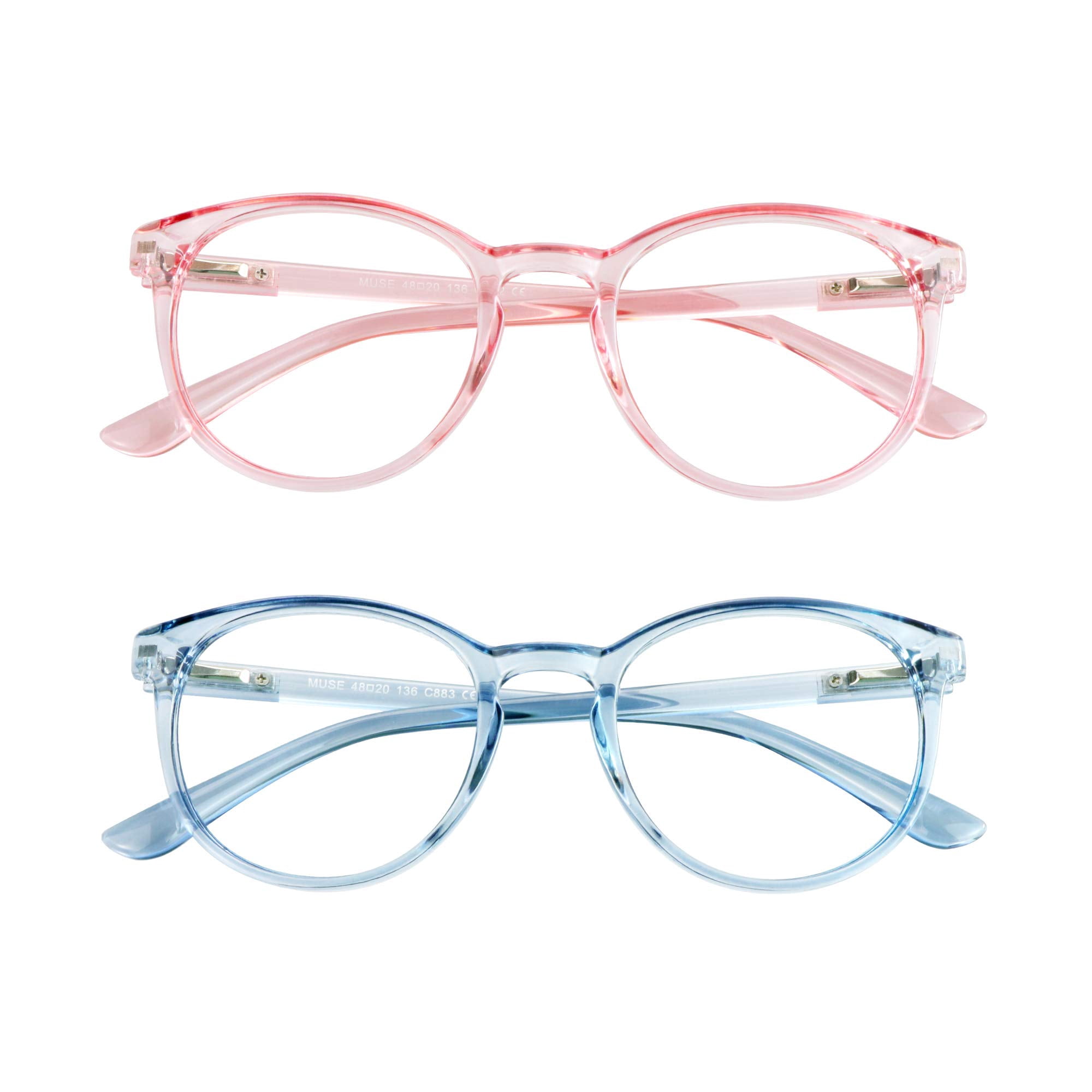 Fashion Oval Small Blue Light Blocking Reading Glasses for Women TR Frame HOTJOJO 3 Pack Blue Light Blocking Women main image 3