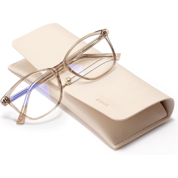 Blue Light Blocking Glasses Anti  UV Glare Blue Light Glasses for Women with Case, TV Phone Computer Gaming Eyeglasses (Coffee Brown)
