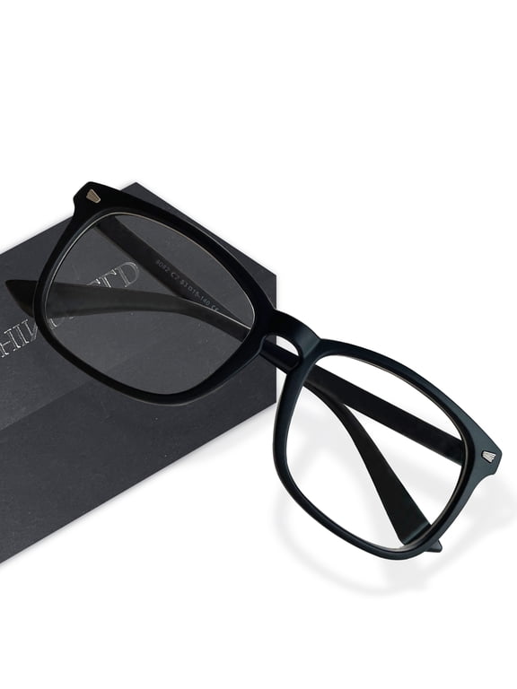 Blue Light Blocking Glasses, Computer Gaming Glasses for Women Men, Anti Eyestrain & UV Glasses, Black