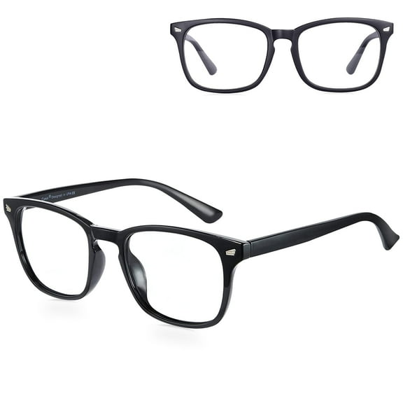 Blue Light Blocking Glasses, Computer Reading/Gaming/TV/Phones Glasses for Women Men, Anti Eyestrain & UV Glare, Anti Eyestrain, BLACK