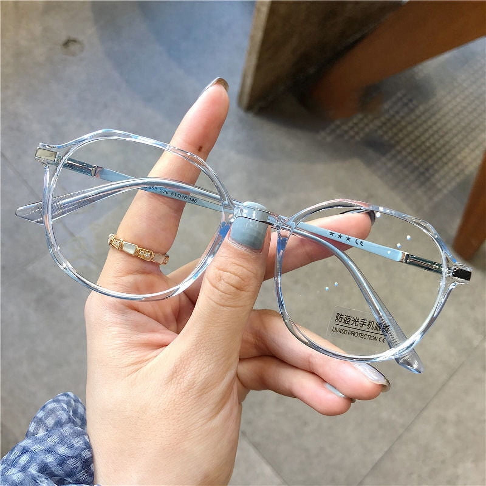 Blue Light Blocking Glasses Cute Anti Eye Strain Fashion Polygonal Frame Glasses for Reading Play Computer New, Size: One Size