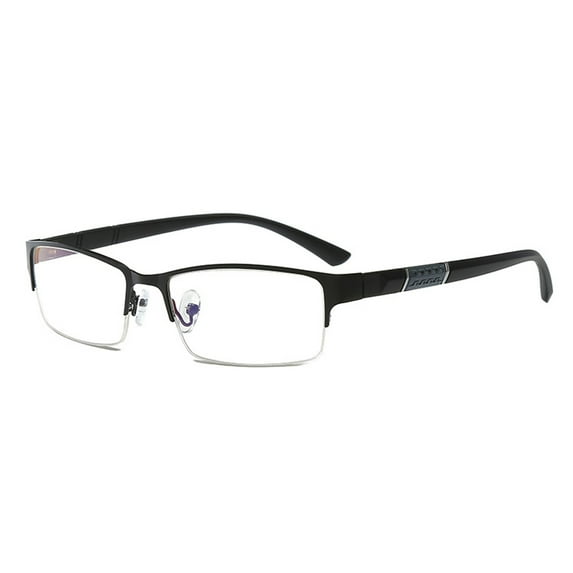 Blue Light Blocking Glasses for Men,Stylish Half Frame Metal Computer/Gaming/TV/Phone Readers,Lightweight Spring Hinge Eyeglasses Anti Eyestrain/Glare/UV