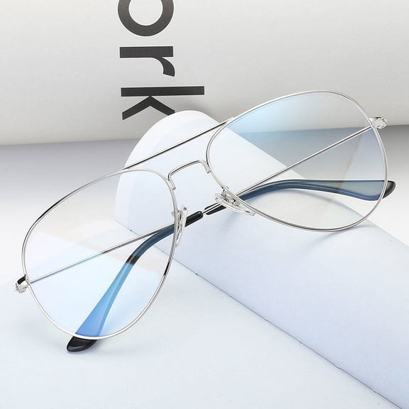 Blue Light Blocking Glasses for Screen Time and Eye Strain Relief Radiation Protection Flat Mirror PC Lens