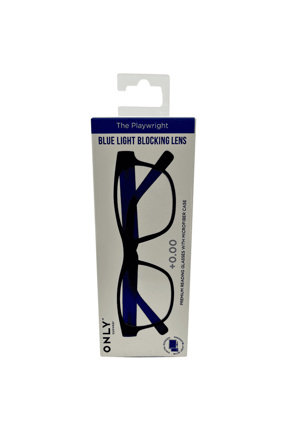 Blue Light Blocking Glasses, Rubberized Durable Frame for Comfort, Reduce Eye Strain from Screens, Protect Vision, Includes Microfiber Case, Stylish for Work, Daily Use, Navy Blue Frame