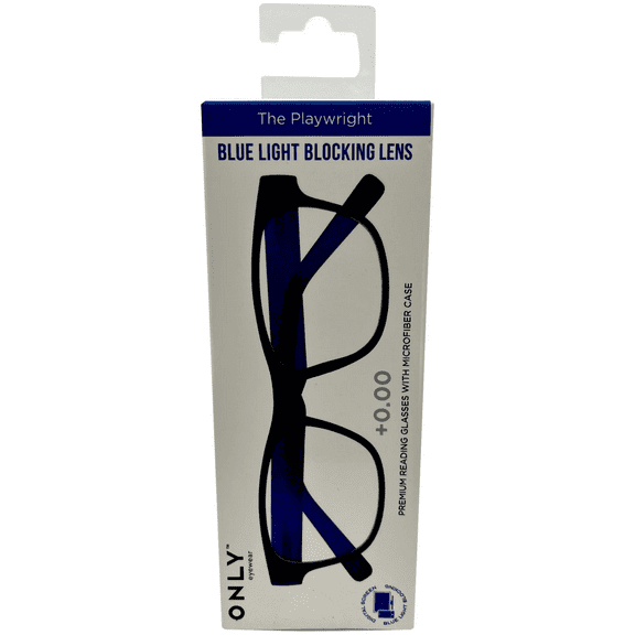 Blue Light Blocking Glasses, Rubberized Durable Frame for Comfort, Reduce Eye Strain from Screens, Protect Vision, Includes Microfiber Case, Stylish for Work, Daily Use, Navy Blue Frame