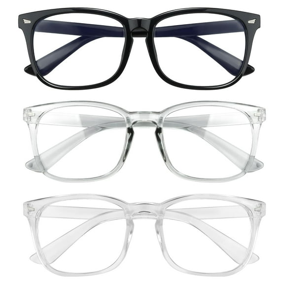 Blue Light Blocking Glasses for Screen Time, Anti Eye Strain Computer Glasses with UV Protection, Lightweight Non-Prescription Eyewear for Men and Women