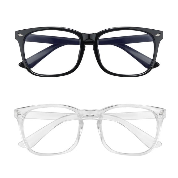 Blue Light Blocking Glasses for Screen Time, Anti Eye Strain Computer Glasses with UV Protection, Lightweight Non-Prescription Eyewear for Men and Women