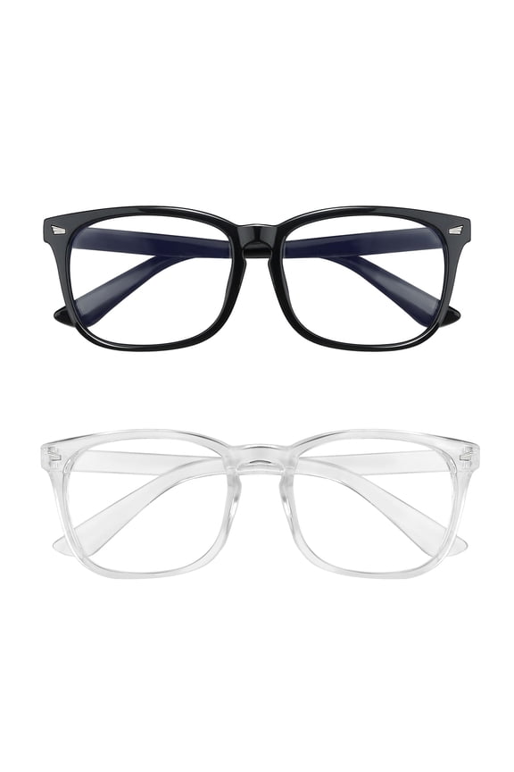 Blue Light Blocking Glasses for Screen Time, Anti Eye Strain Computer Glasses with UV Protection, Lightweight Non-Prescription Eyewear for Men and Women