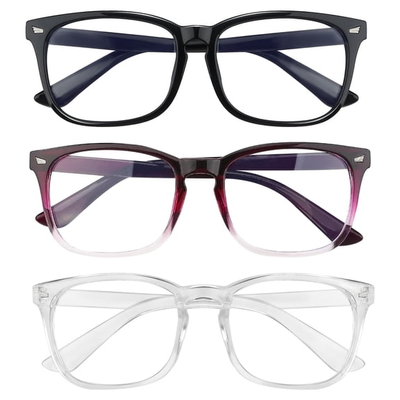 Blue Light Blocking Glasses for Screen Time, Anti Eye Strain Computer Glasses with UV Protection, Lightweight Non-Prescription Eyewear for Men and Women