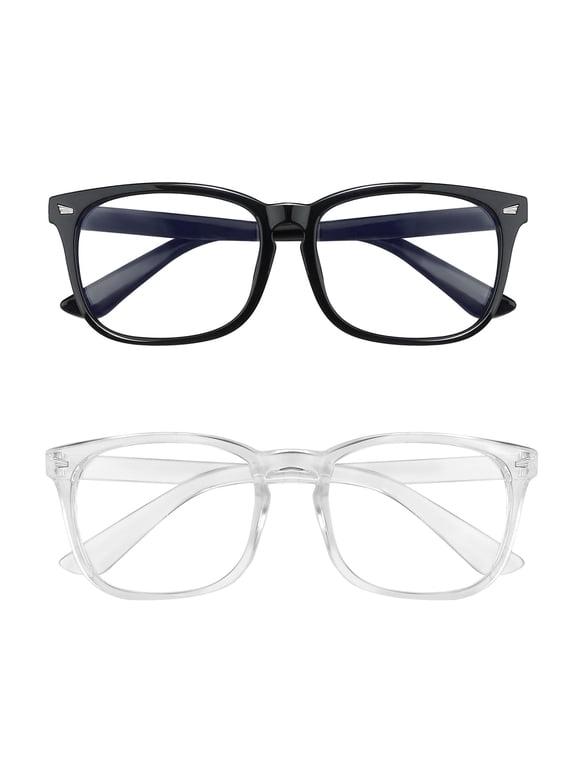Blue Light Blocking Glasses for Screen Time, Anti Eye Strain Computer Glasses with UV Protection, Lightweight Non-Prescription Eyewear for Men and Women