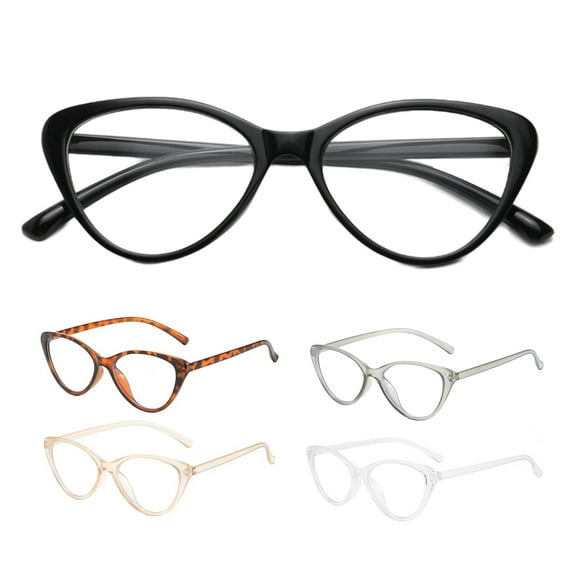 Blue Light Blocking Glasses Unisex Clear View Kitty Eye Shape Frame Strong Hinge Smooth Transparent with Rim Eye Protection Clear Bluelight Glasses Spectacles