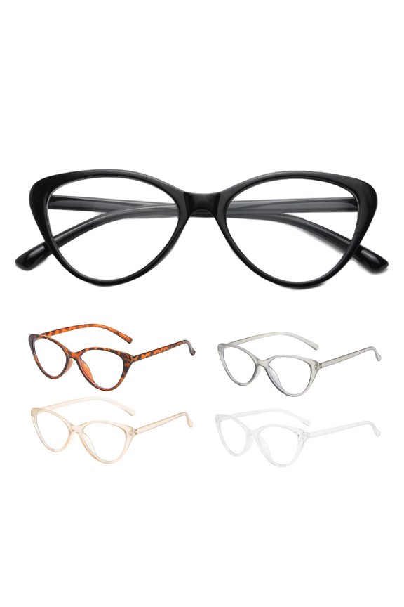 Blue Light Blocking Glasses Unisex Clear View Kitty Eye Shape Frame Strong Hinge Smooth Transparent with Rim Eye Protection Clear Bluelight Glasses Spectacles