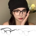 thumbnail image 1 of Blue Light Blocking Glasses Unisex Large Frame Clear View Strong Hinge Transparent with Brim Eye Protection Clear Bluelight Glasses Spectacles Eyewear, 1 of 8