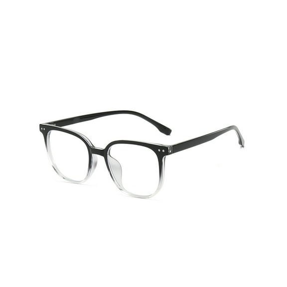 Blue Light Blocking Glasses Unisex Large Frame Clear View Strong Hinge Transparent with Brim Eye Clear Bluelight Glasses Spectacles Eyewear Black