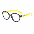 thumbnail image 1 of Emovendo Kid's Blue Light Blocking UV Protection Oval Computer Glasses for Gaming, Deep Blue-Yellow, 1 of 1