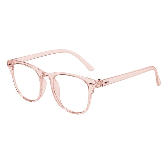 Blue Light Blocking Glasses for Men Women, Non Prescription Clear Lens Square Lightweight PC Frame Eyewear for Computer Reading Daily Indoor Use Pink