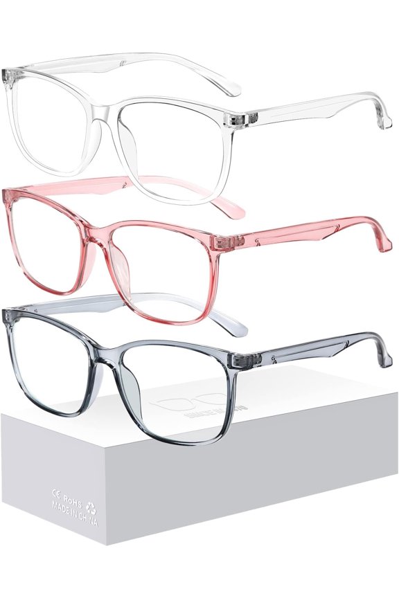 Blue-Light Blocking Glasses for Women Men - 3Pack Computer Reading/Gaming/TV/Phones Glasses Anti & UV Glare