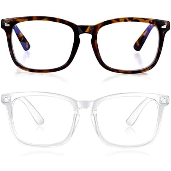 Blue Light Blocking Glasses for Women/Men Clear Frame Square Eyeglasses Computer Gaming Screen Glasses