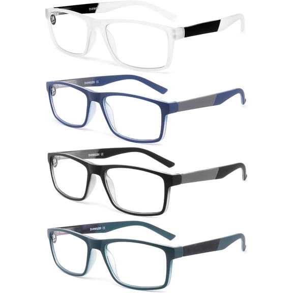 Blue Light Blocking Reading Glasses 4 Pack Computer Readers for Women Men,Anti Glare UV Ray Filter Eyeglasses (4mix colors, 1.50)