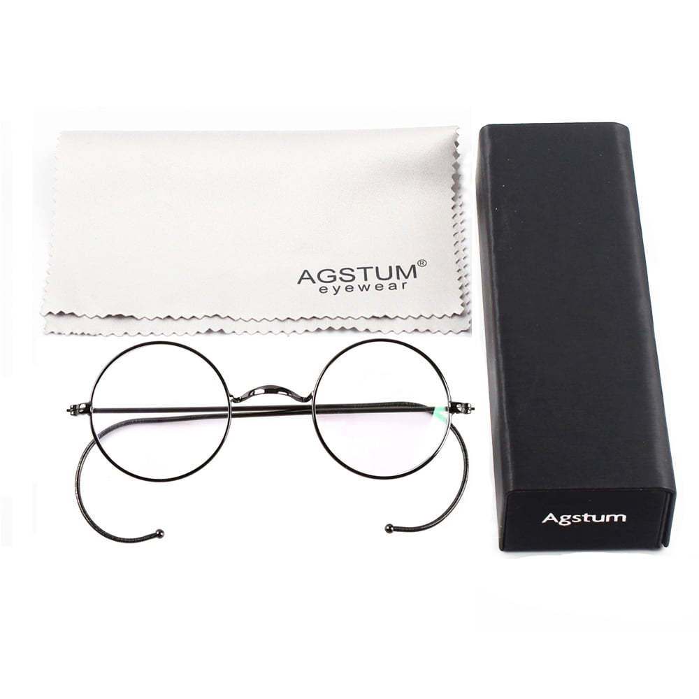 Blue Light Blocking Reading Glasses, Small Round Wire Rim Readers for Computer Use Anti-Glare Cut UV400 Clear Lens